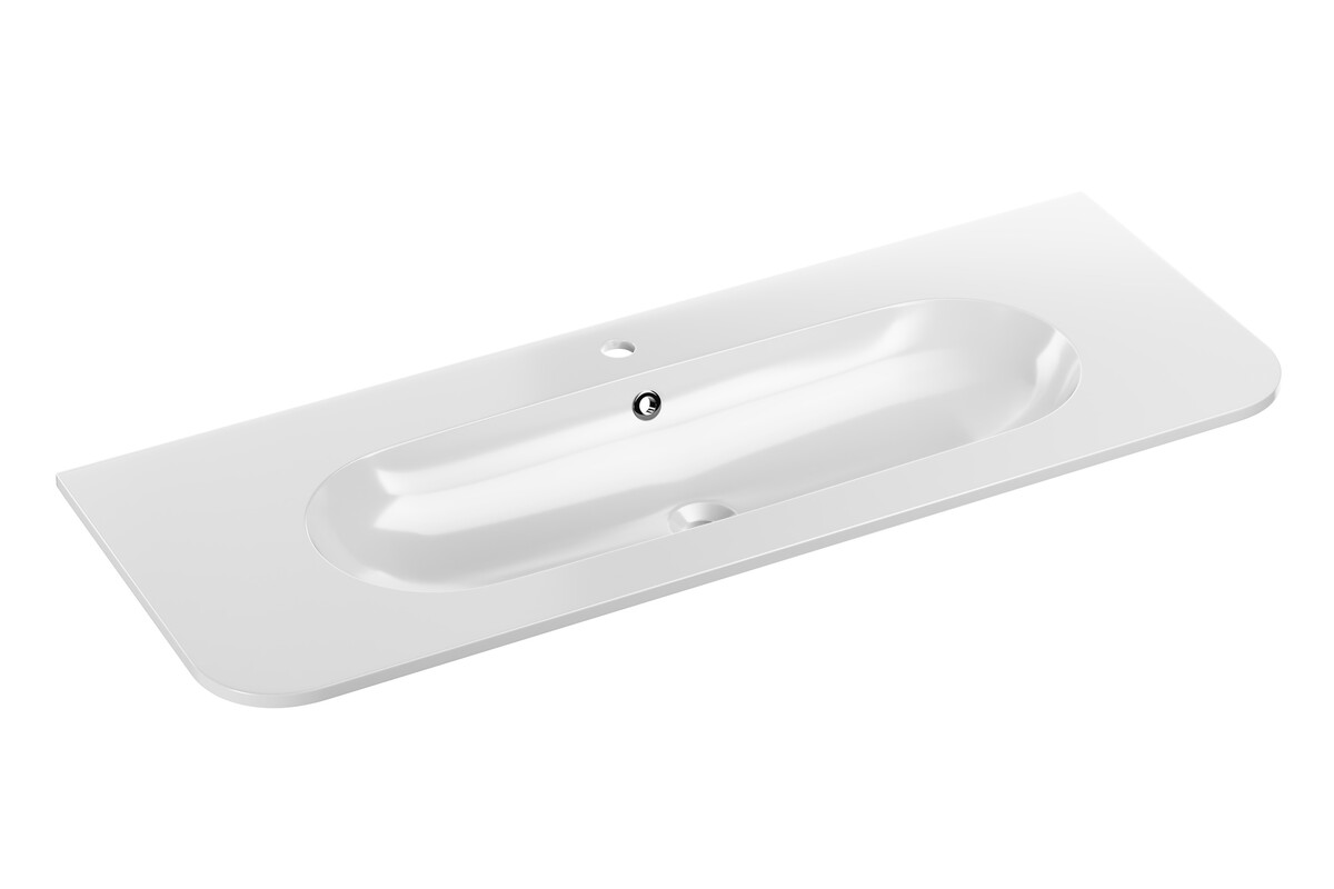 Comad Pure lavabo 120x46 cm semicircolare da mobile bianco PURE WHITE GLOSS UM 120-46