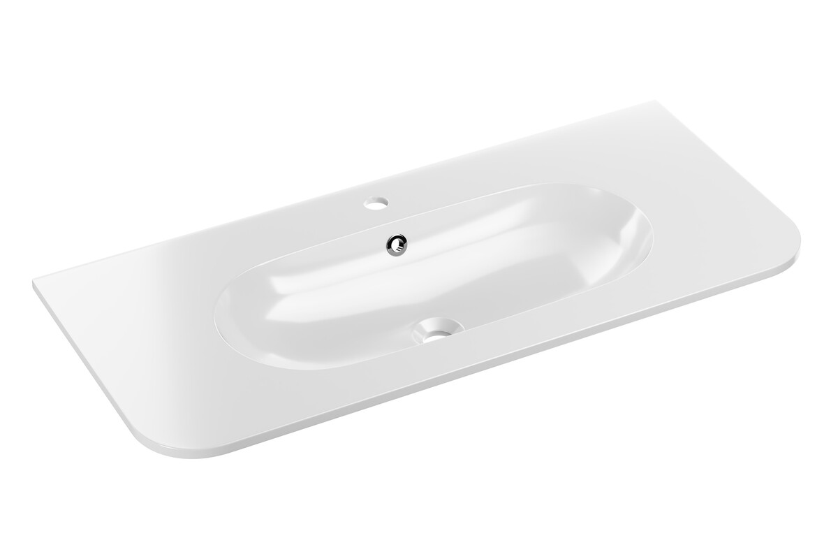 Comad Pure lavabo 100x46 cm semicircolare da mobile bianco PURE WHITE GLOSS UM 100-46