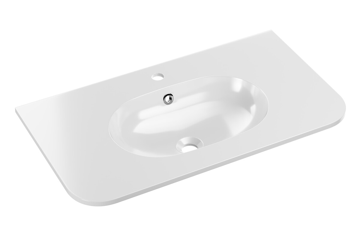 Comad Pure lavabo 80x46 cm semicircolare da mobile bianco PURE WHITE GLOSS UM 80-46