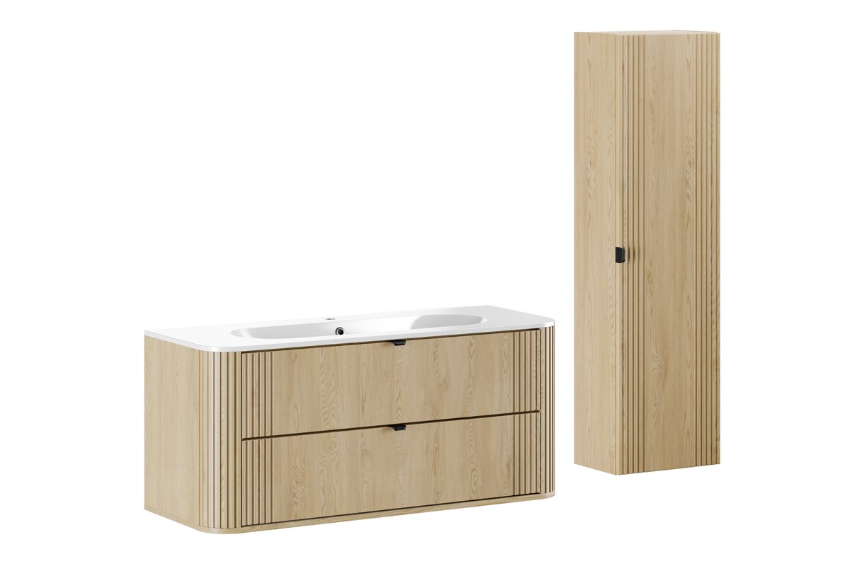 Set armadietto Comad Ovalia Cremona OVALIA CREMONA 82-120-46-2S, lavabo Comad Pure PURE WHITE GLOSS UM 120-46, OVALIA CREMONA 80-40-1D
