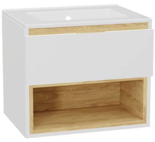 Set corpo dell'armadietto Excellent Tuto 2.0 MLEX.2171.600.WHBL, lavabo Excellent As CEEX.3617.600.WH, MLEX.2151.600.01.WH