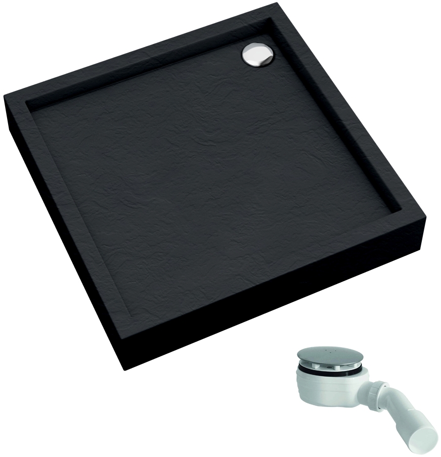 Schedline Favory Plus Black Stone piatto doccia quadrato con sifone 90x90 cm nero 3ST.F1K-9090/C/ST