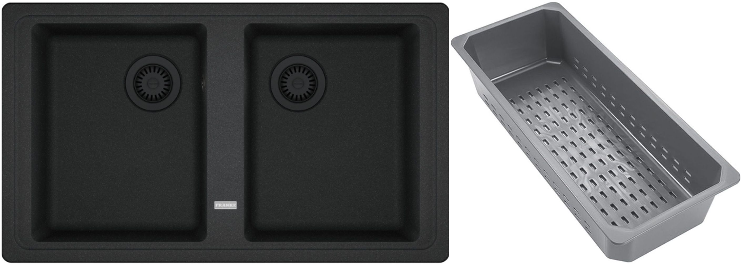 Franke Basis lavello in granito con inserto gocciolatoio 86x50 cm grigio/grafite/inox 114.0743.088