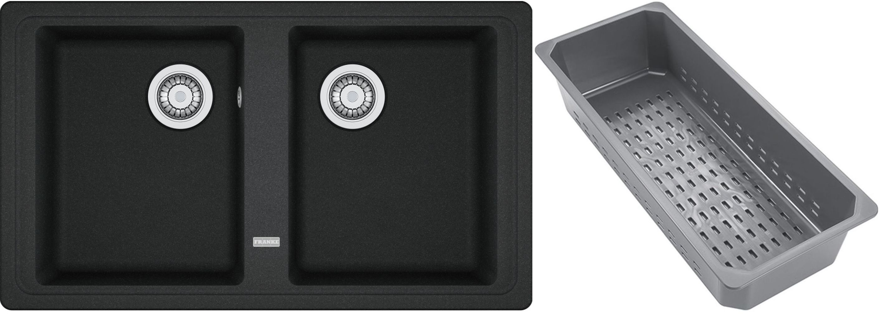 Franke Basis lavello in granito con inserto gocciolatoio 86x50 cm grigio/grafite/inox 114.0743.073