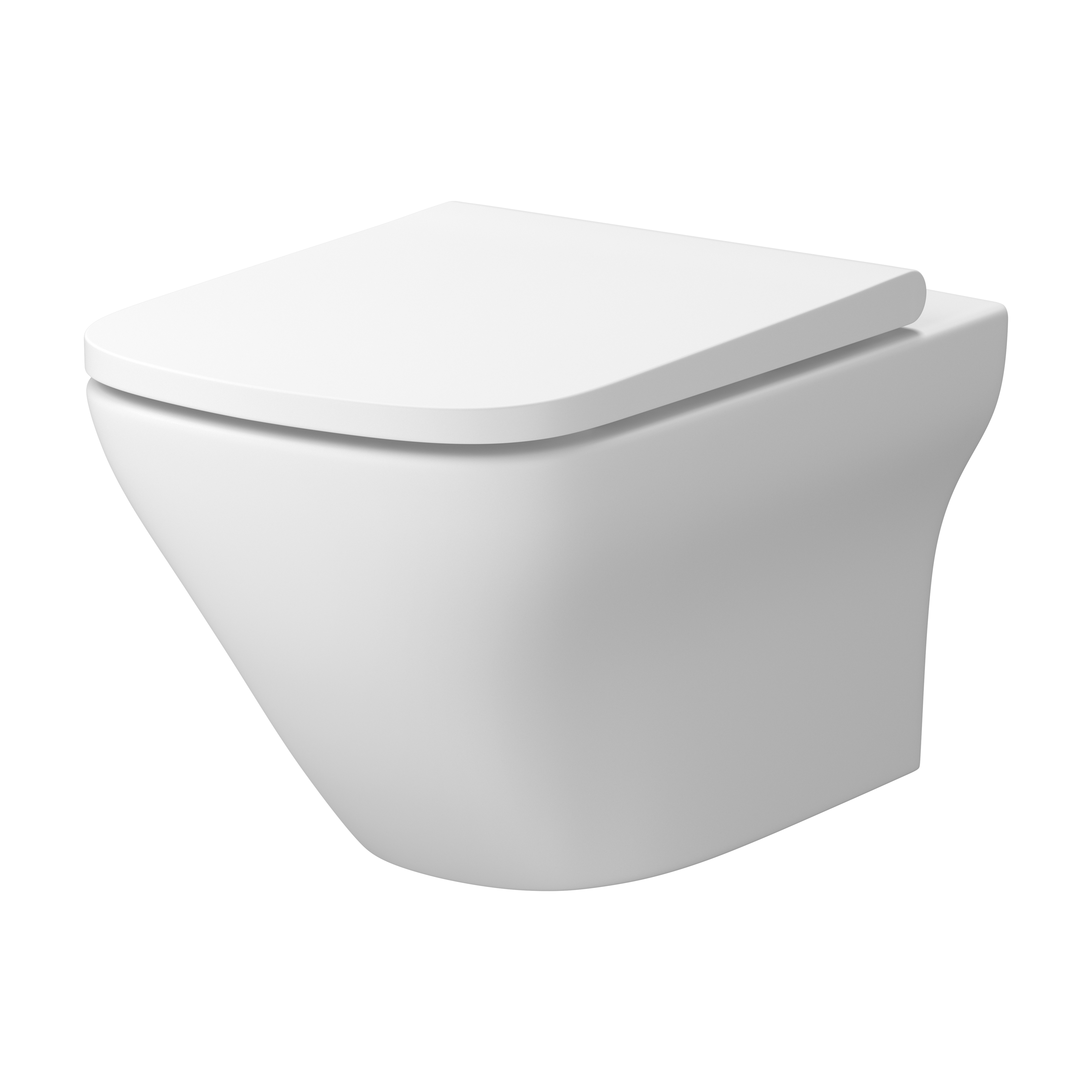Cersanit Larga vaso wc con copriwater a discesa lenta sospeso senza brida bianco opaco S701-609
