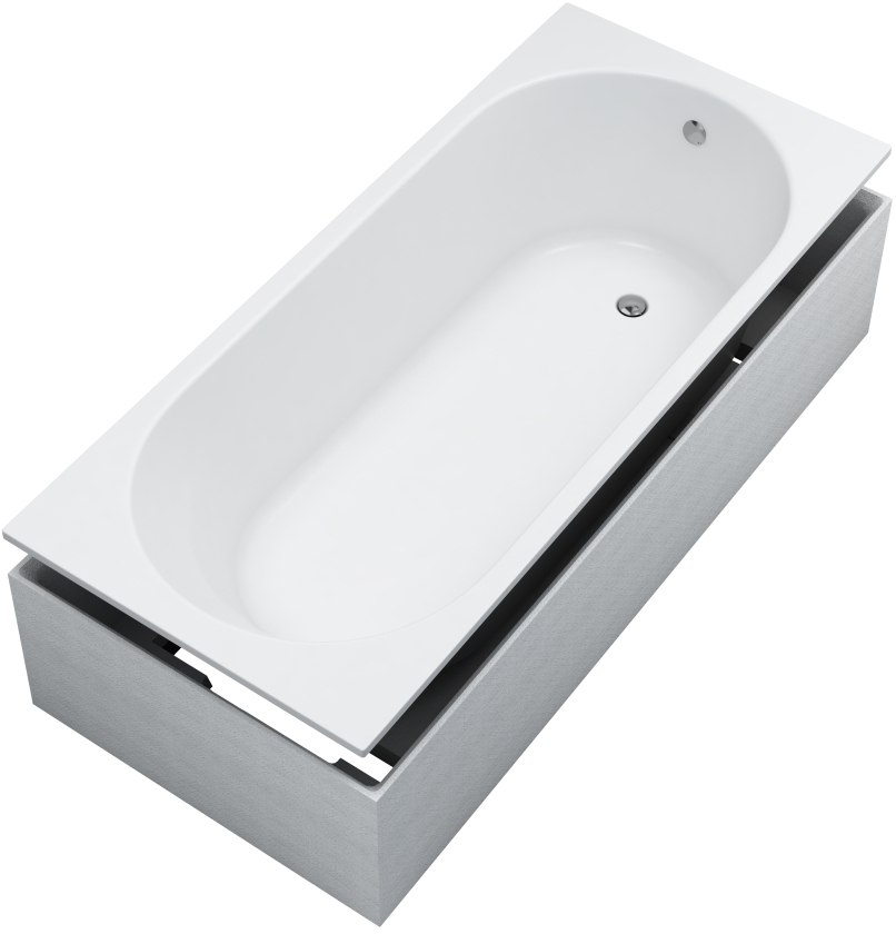 Schedline Solia vasca da bagno con supporto 170x75 cm bianco 3WST.SS1P-17075