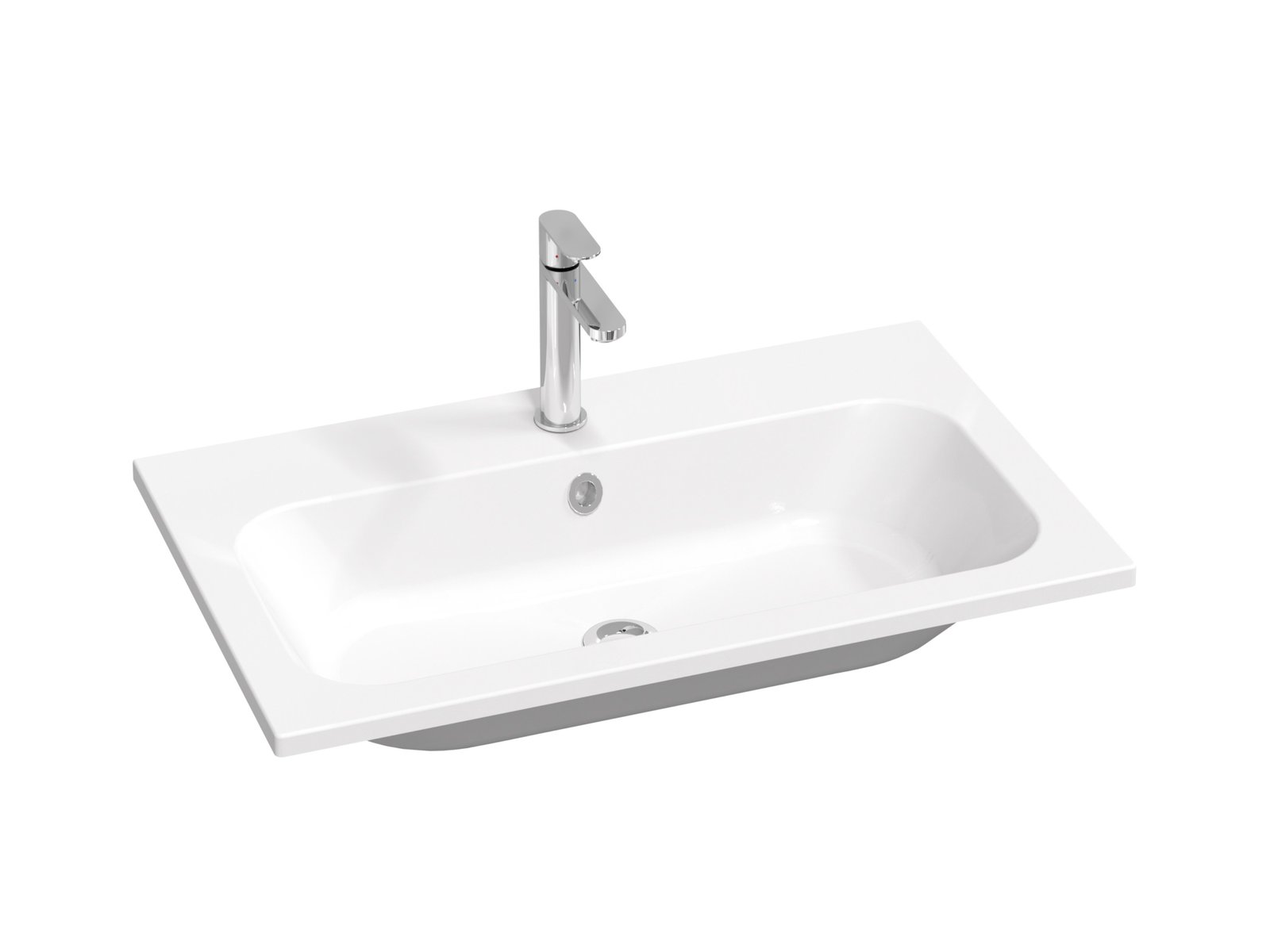 Ravak Chrome lavabo 80x49 cm rettangolare da mobile bianco XJG01180001