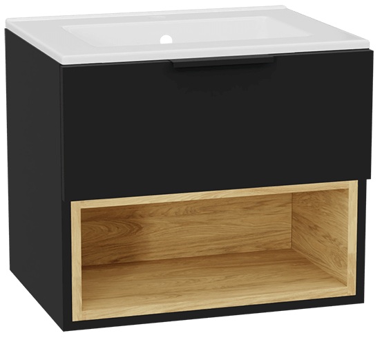 Set corpo dell'armadietto Excellent Tuto 2.0 MLEX.2171.600.BKBL, lavabo Excellent As CEEX.3617.600.WH, MLEX.2151.600.02.BK