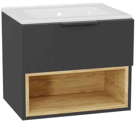 Set corpo dell'armadietto Excellent Tuto 2.0 MLEX.2171.600.GRBL, lavabo Excellent Pik CEEX.6517.600.WH, MLEX.2151.600.02.GR