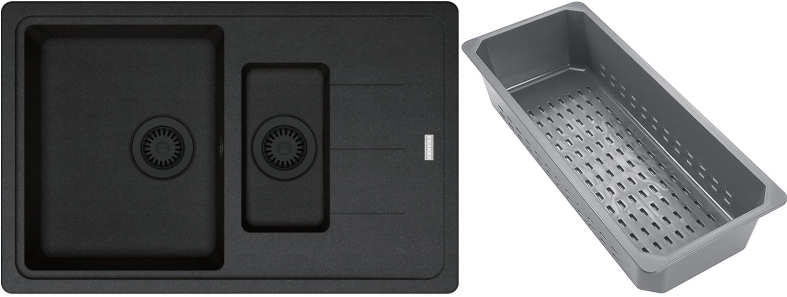 Franke Basis lavello in granito con inserto gocciolatoio 78x50 cm grigio/grafite/inox 114.0743.086