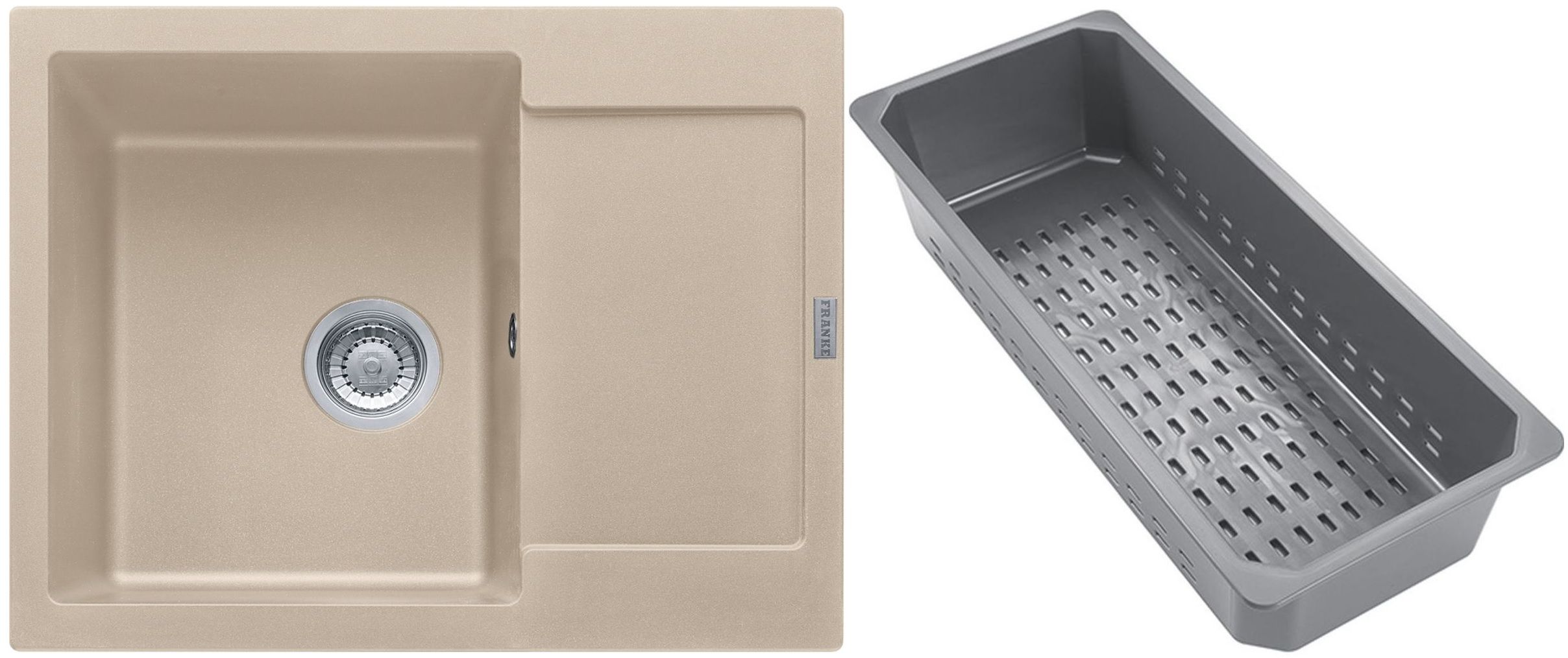 Franke Maris lavello in granito con inserto gocciolatoio 62x50 cm beige 114.0741.965
