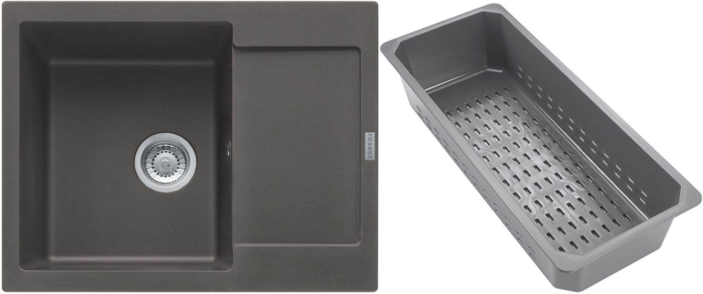 Franke Maris lavello in granito con inserto gocciolatoio 62x50 cm grigio/grafite/inox 114.0741.966