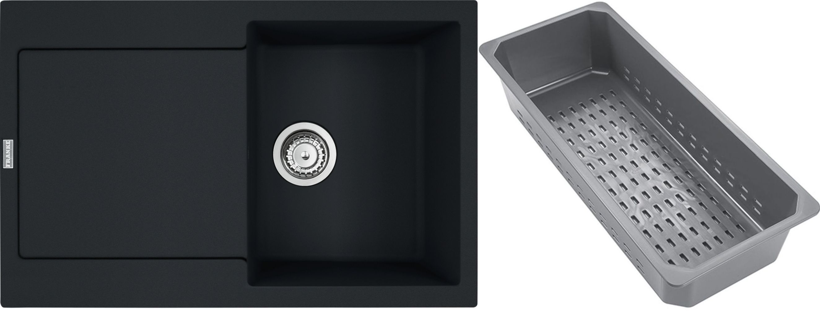 Franke Maris lavello in granito con inserto gocciolatoio 78x50 cm nero 114.0741.972