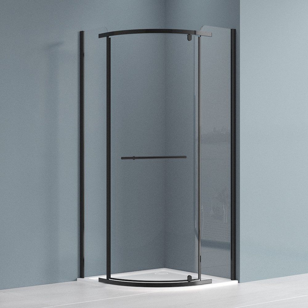 Roth Jandis box doccia 90x90 cm semicircolare nero opaca/vetro trasparente N0801