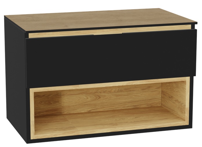 Set corpo dell'armadietto Excellent Tuto 2.0 MLEX.2171.800.BKBL, piano sopra armadietto Excellent Tuto 2.0 MLEX.2116.800.BL, MLEX.2151.800.01.BK