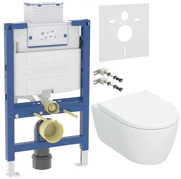 Set vaso WC con copriwater a discesa lenta Geberit iCon 503.046.00.1, modulo di installazione Geberit Duofix 111.003.00.2, 111.815.00.1, 156.050.00.1