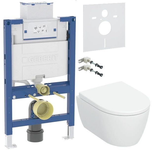 Set vaso WC con copriwater a discesa lenta Geberit iCon 503.048.00.8, modulo di installazione Geberit Duofix 111.003.00.2, 111.815.00.1, 156.050.00.1