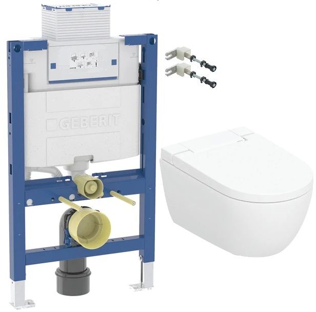 Set vaso con sedile bidet Geberit AquaClean 146.350.01.1, modulo di installazione Geberit Duofix 111.003.00.2, 111.815.00.1