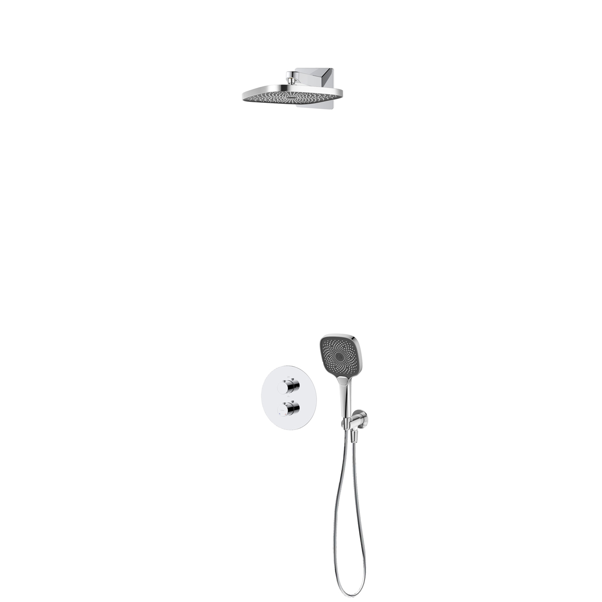 Set rubinetto per vasca e doccia Oltens Katla 34600100, soffione doccia Oltens Vann 37008100, 39403100, 37108100, 39304100, 37200100