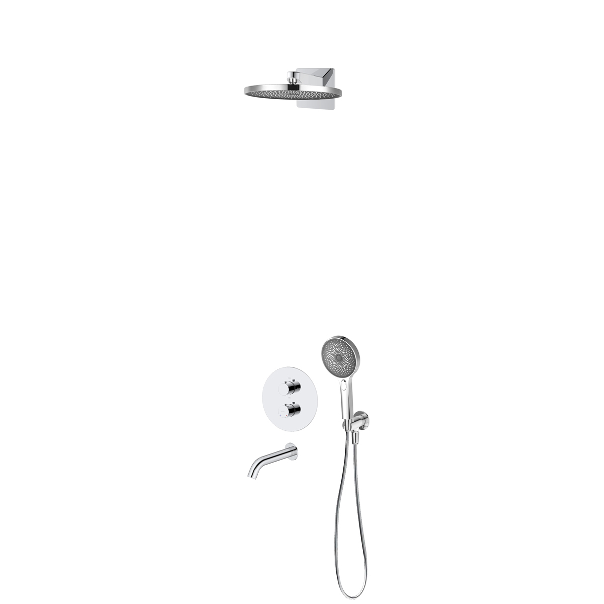 Set rubinetto per vasca e doccia Oltens Katla 34600100, soffione doccia Oltens Vann 37007100, 39403100, 39100100, 37107100, 39304100, 37200100