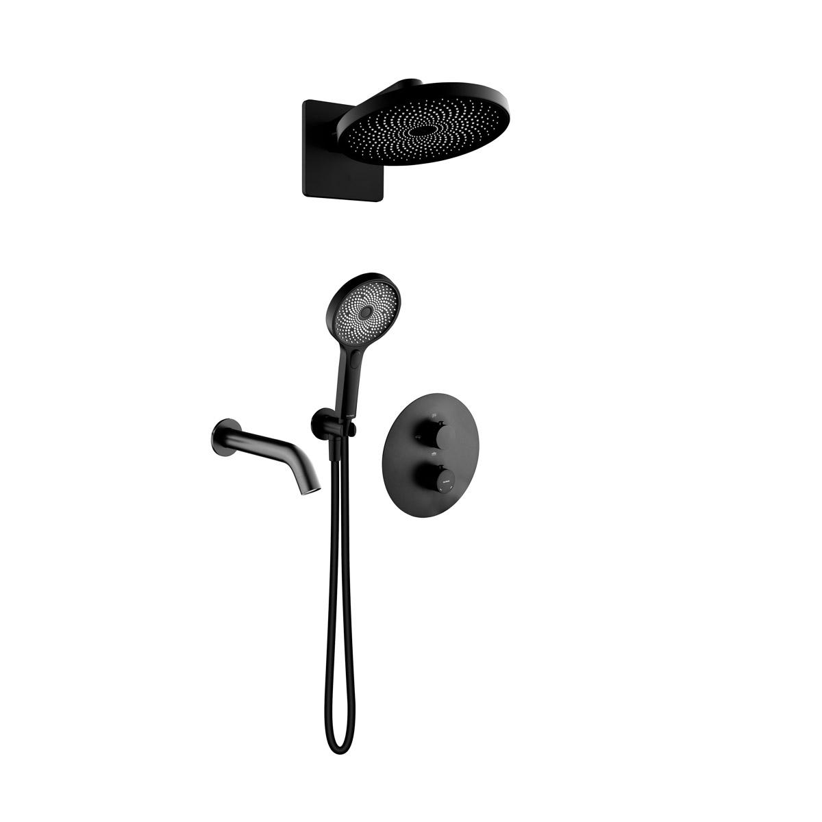 Set rubinetto per vasca e doccia Oltens Katla 34600300, soffione doccia Oltens Vann 37007300, 39403300, 39100300, 37107300, 39304300, 37200300