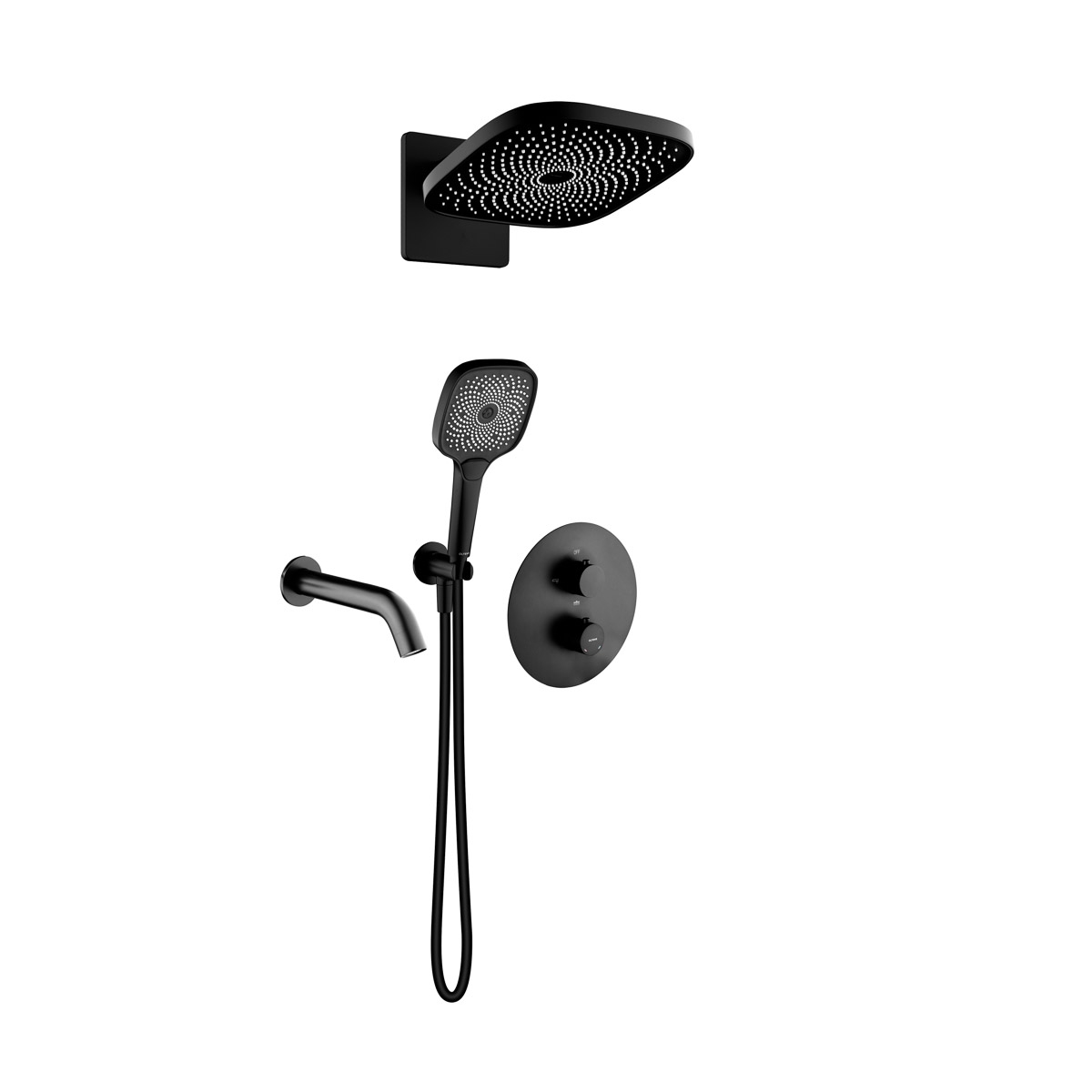Set rubinetto per vasca e doccia Oltens Katla 34600300, soffione doccia Oltens Vann 37008300, 39403300, 39100300, 37108300, 39304300, 37200300