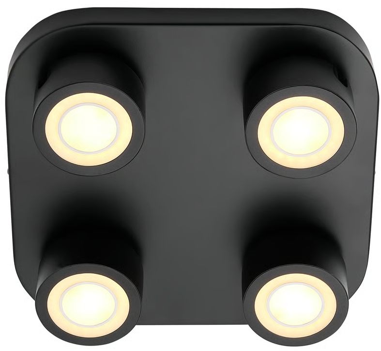 Nordlux Clyde lampada da soffitto 4x3.5 W nero 2412256003