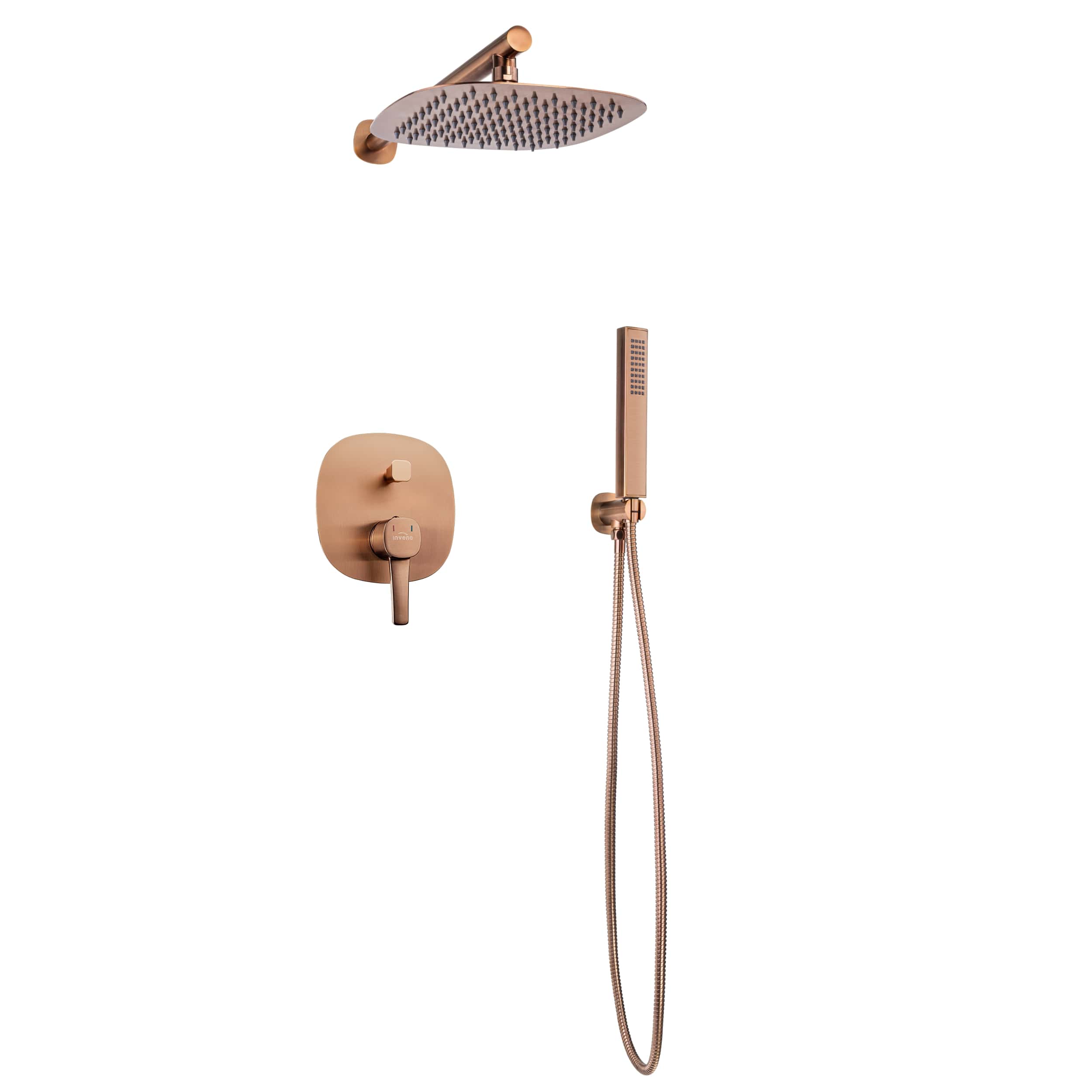 Invena Glamour set doccia da incasso con soffione rame BS-02-014