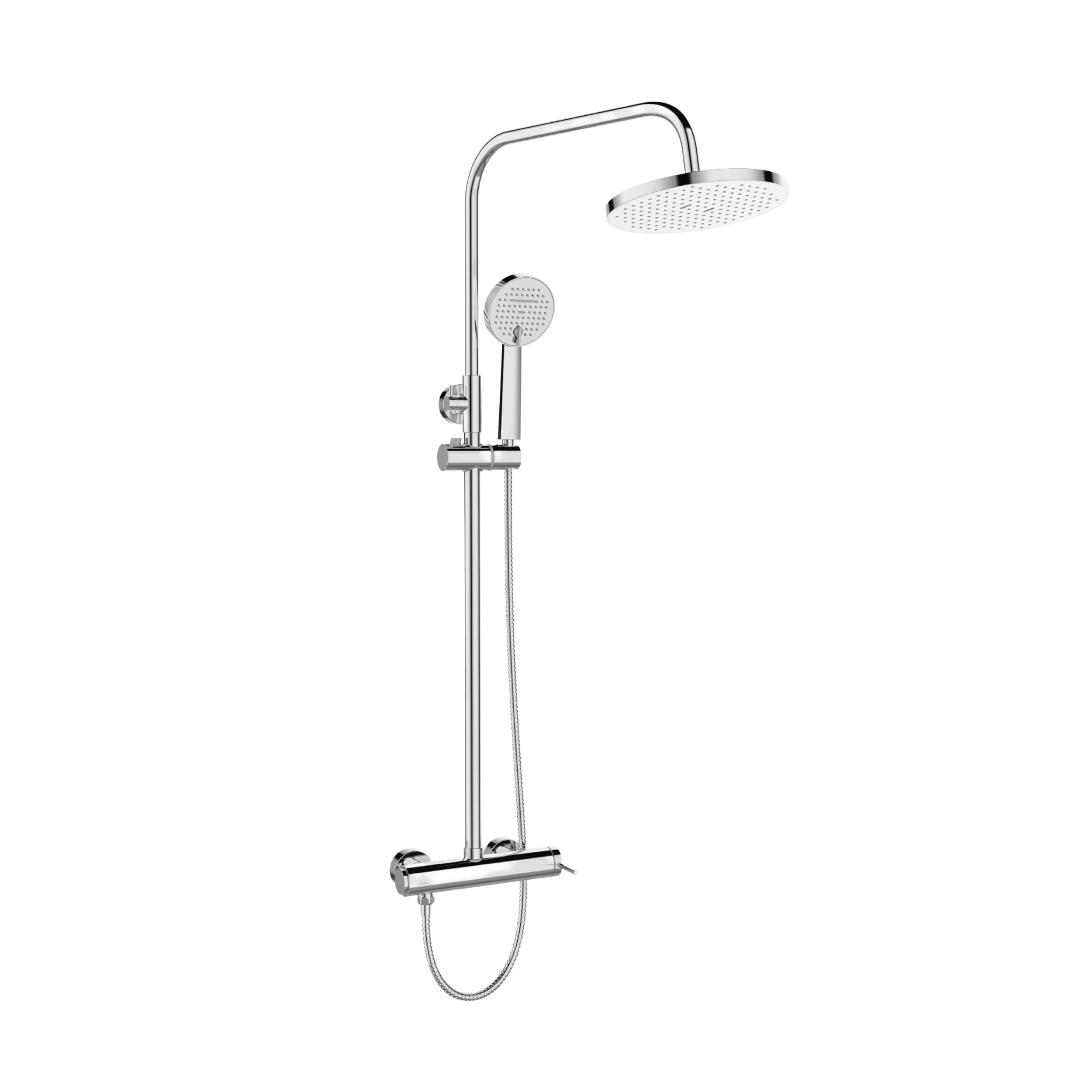 Invena Kalitea set doccia a parete con soffione cromo AU-72-001