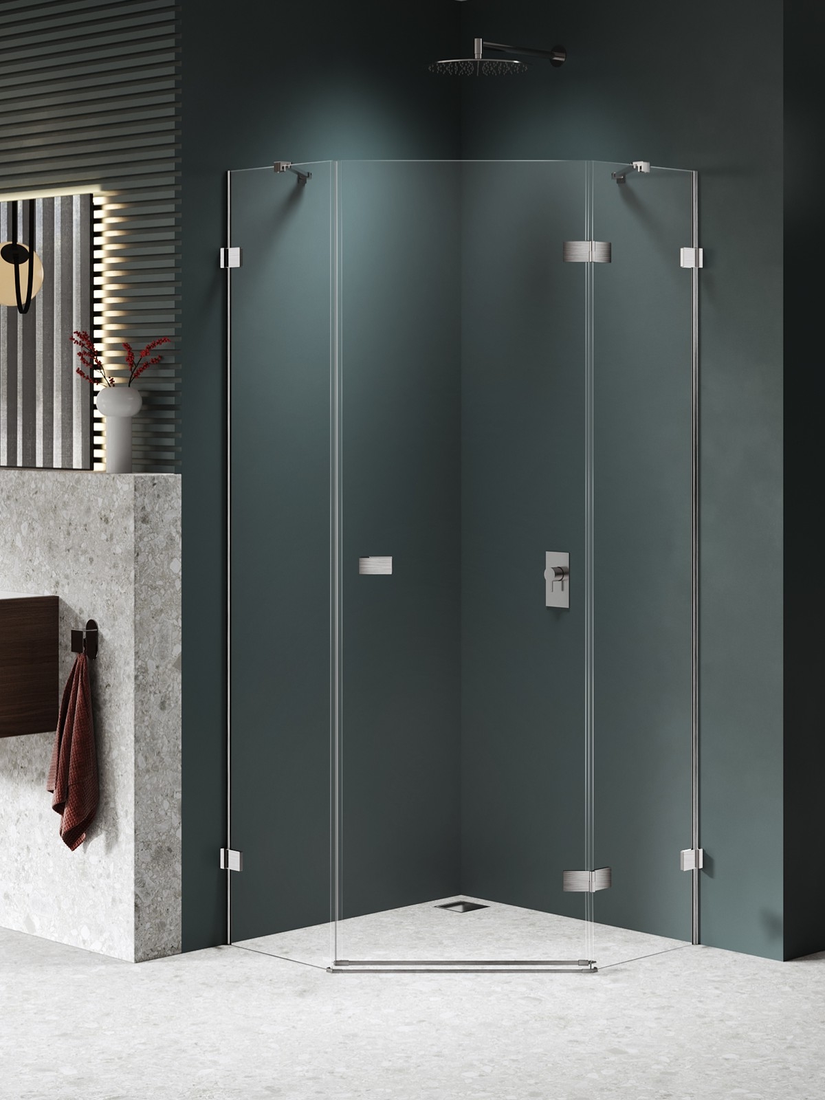 New Trendy Avexa Nickel Brushed box doccia 90x90 cm nichel spazzolata/vetro trasparente EXK-8559