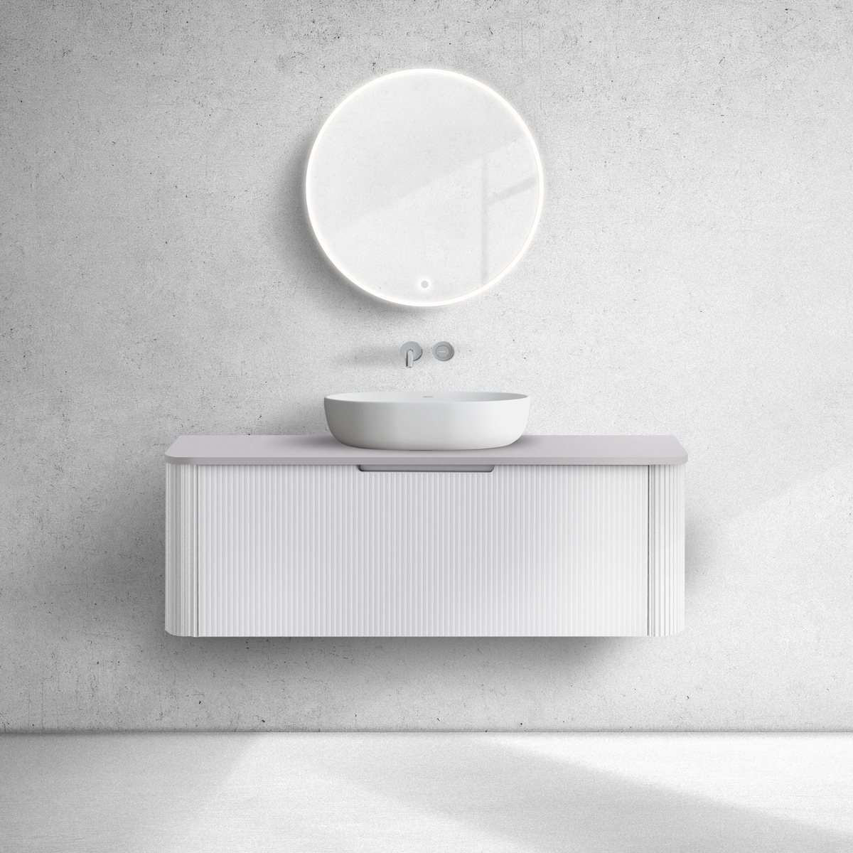 Set armadietto Oltens Hamnes 60025000, piano sopra armadietto Oltens Hamnes 63015900