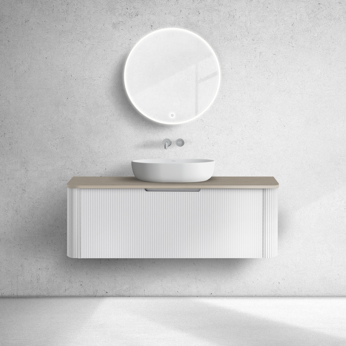 Set armadietto Oltens Hamnes 60025000, piano sopra armadietto Oltens Hamnes 63015060