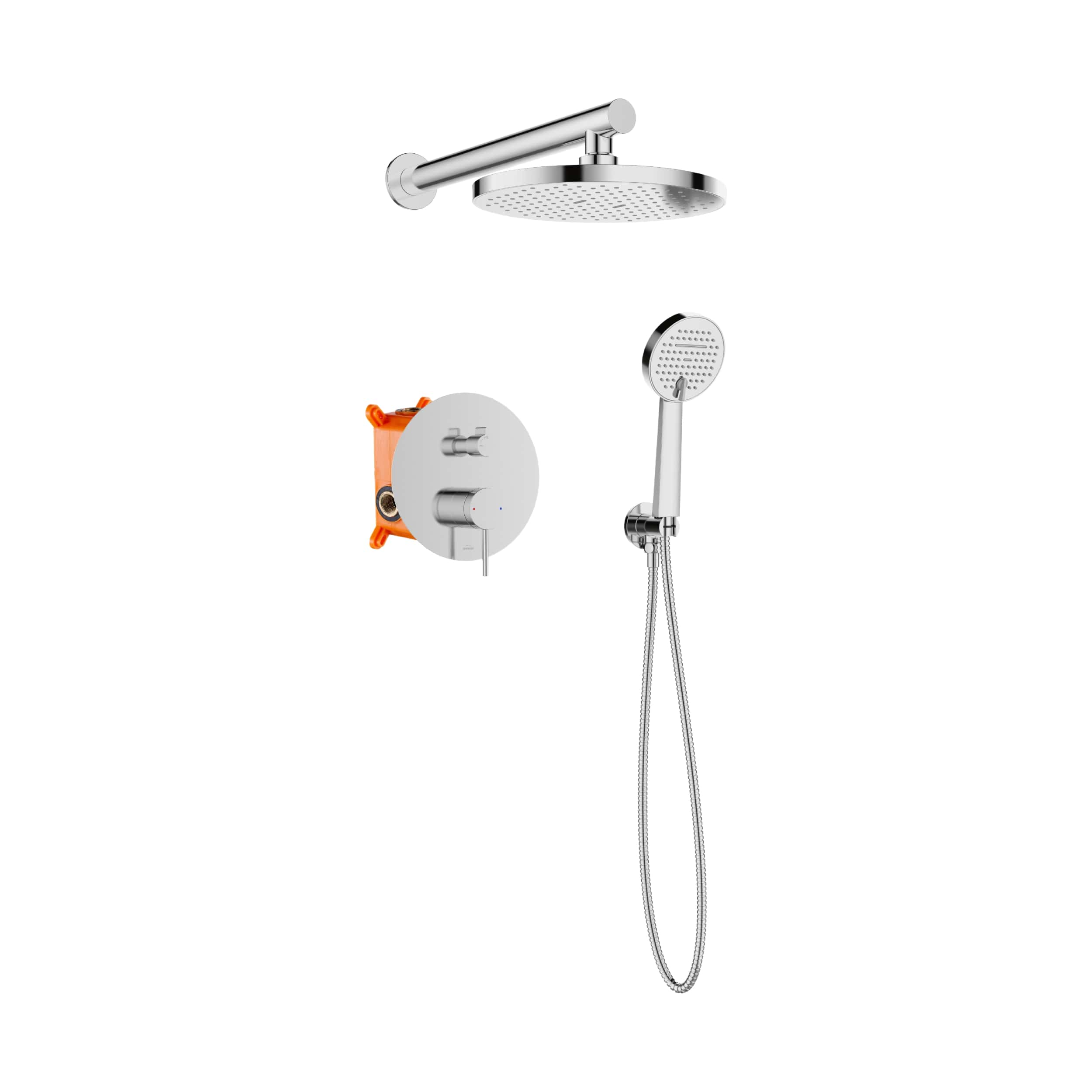 Invena Kalitea set doccia da incasso con soffione cromo BS-72-001