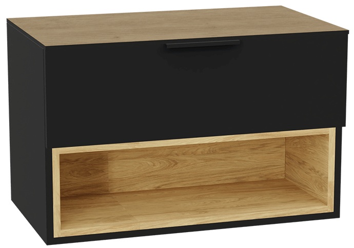 Set corpo dell'armadietto Excellent Tuto 2.0 MLEX.2171.800.BKBL, piano sopra armadietto Excellent Tuto 2.0 MLEX.2116.800.BL, MLEX.2151.800.02.BK