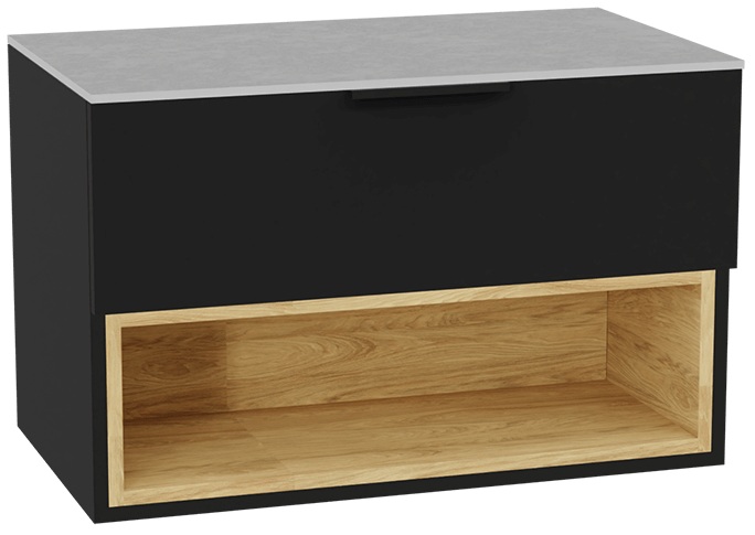 Set corpo dell'armadietto Excellent Tuto 2.0 MLEX.2171.800.BKBL, piano sopra armadietto Excellent Tuto 2.0 MLEX.2116.800.SJ, MLEX.2151.800.02.BK