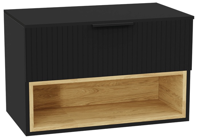 Set corpo dell'armadietto Excellent Tuto 2.0 MLEX.2171.800.BKBL, piano sopra armadietto Excellent Tuto 2.0 MLEX.2111.800.BK, MLEX.2151.800.03.BK