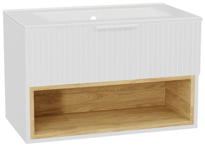 Set corpo dell'armadietto Excellent Tuto 2.0 MLEX.2171.800.WHBL, lavabo Excellent As CEEX.3617.800.WH, MLEX.2151.800.03.WH