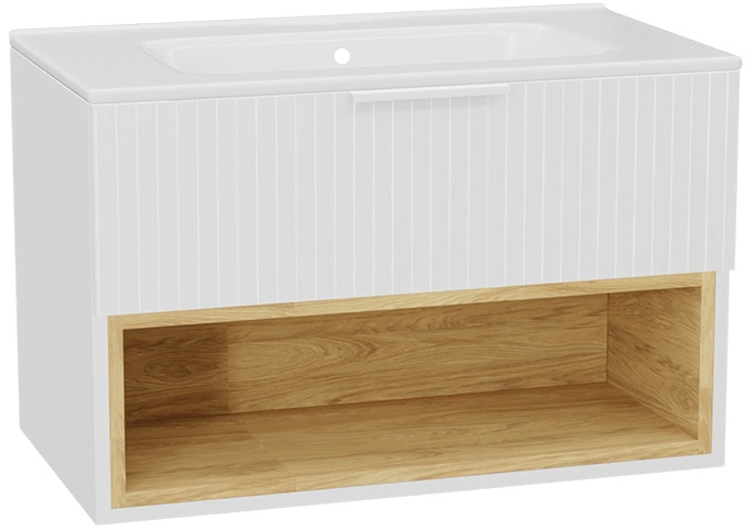 Set corpo dell'armadietto Excellent Tuto 2.0 MLEX.2171.800.WHBL, lavabo Excellent Pik CEEX.6517.800.WH, MLEX.2151.800.03.WH