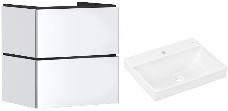 Set armadietto Hansgrohe Xilesa E 54293700, lavabo Hansgrohe Xelu Q 60317450