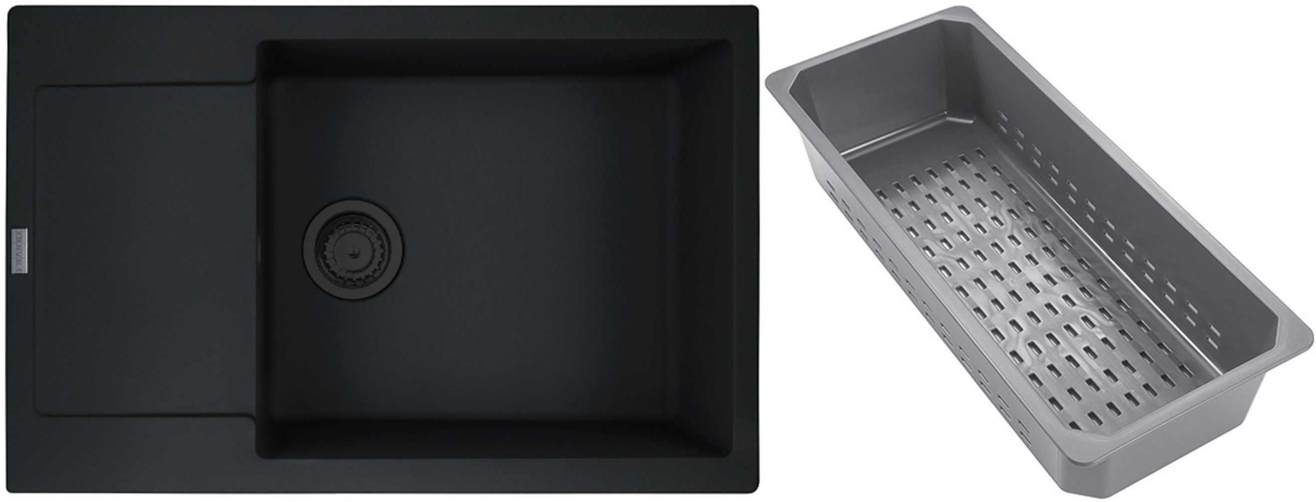 Franke Maris lavello in granito con inserto gocciolatoio 78x50 cm nero 114.0741.977
