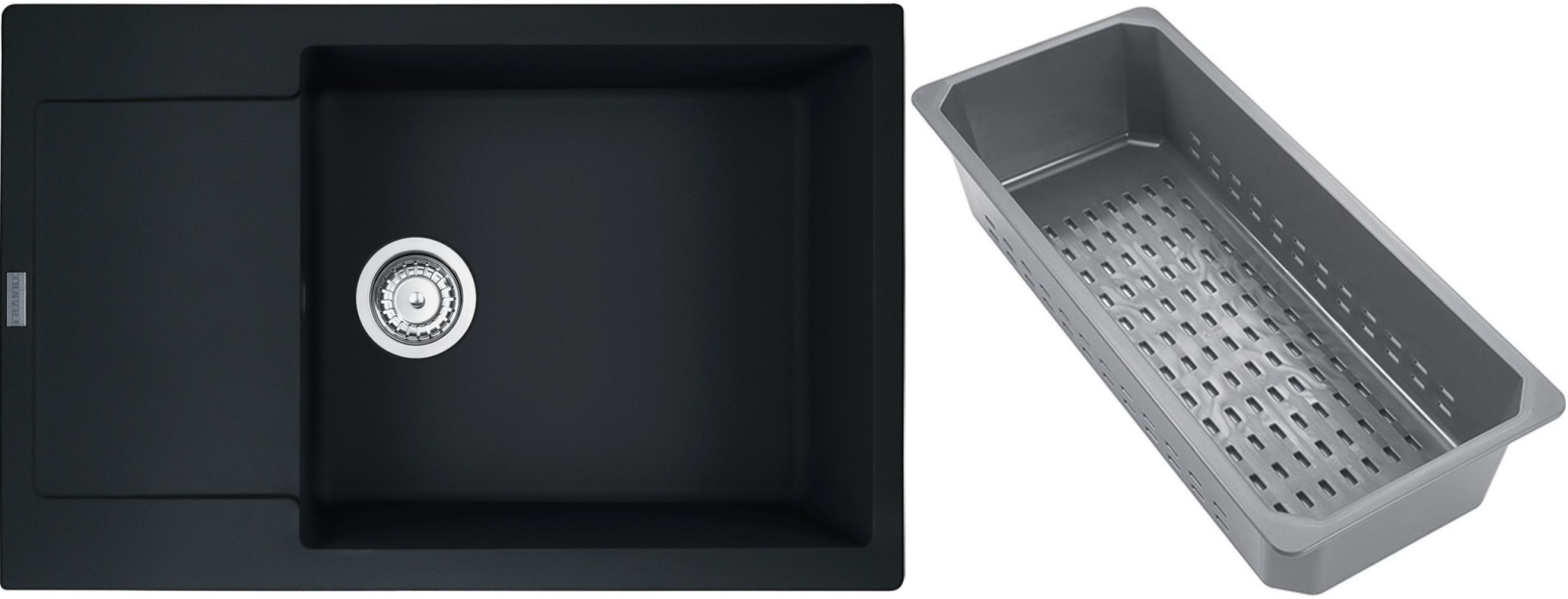 Franke Maris lavello in granito con inserto gocciolatoio 78x50 cm nero 114.0741.976