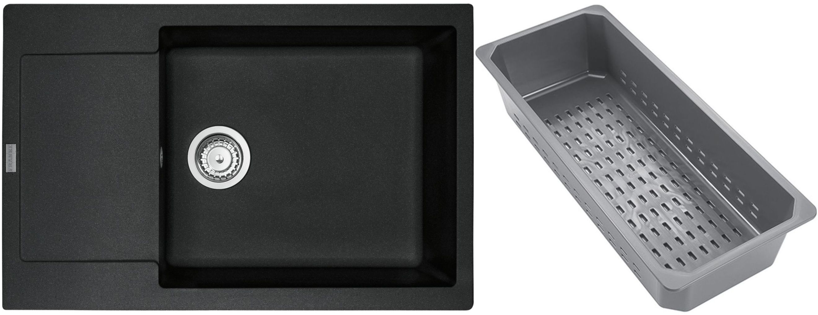 Franke Maris lavello in granito con inserto gocciolatoio 78x50 cm grigio/grafite/inox 114.0741.975