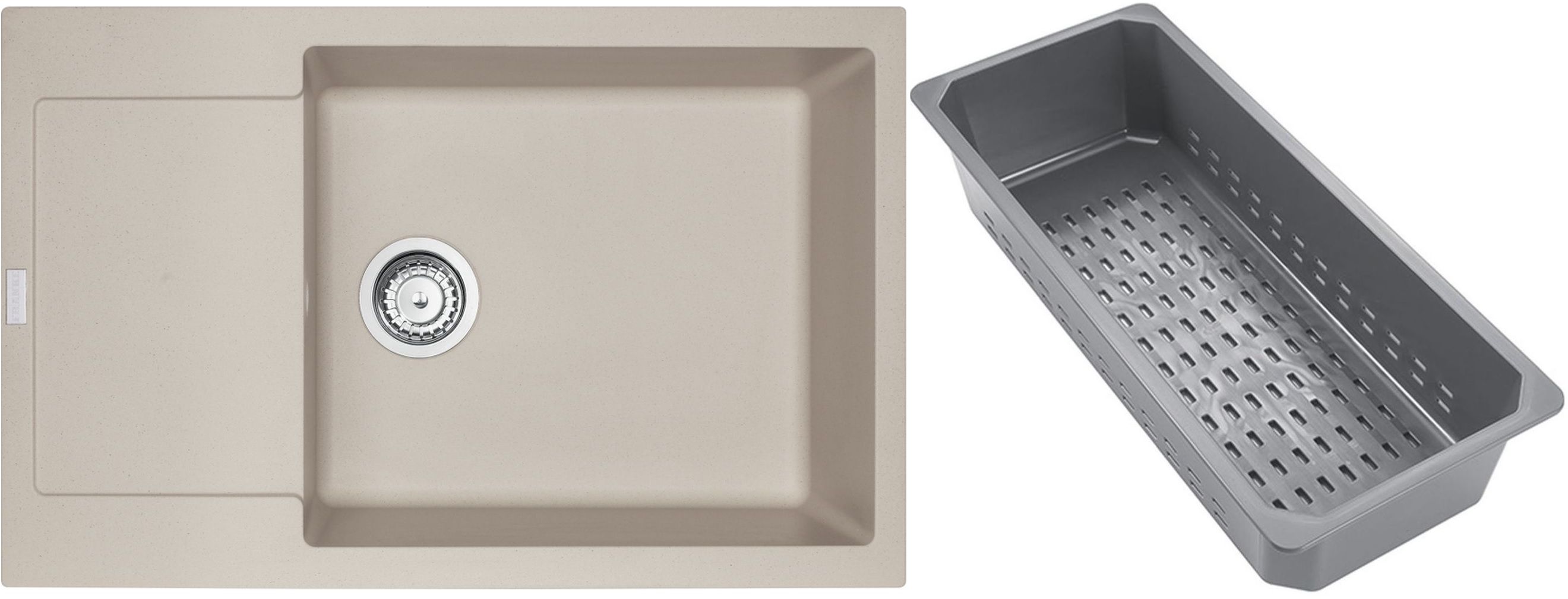 Franke Maris lavello in granito con inserto gocciolatoio 78x50 cm beige 114.0741.973