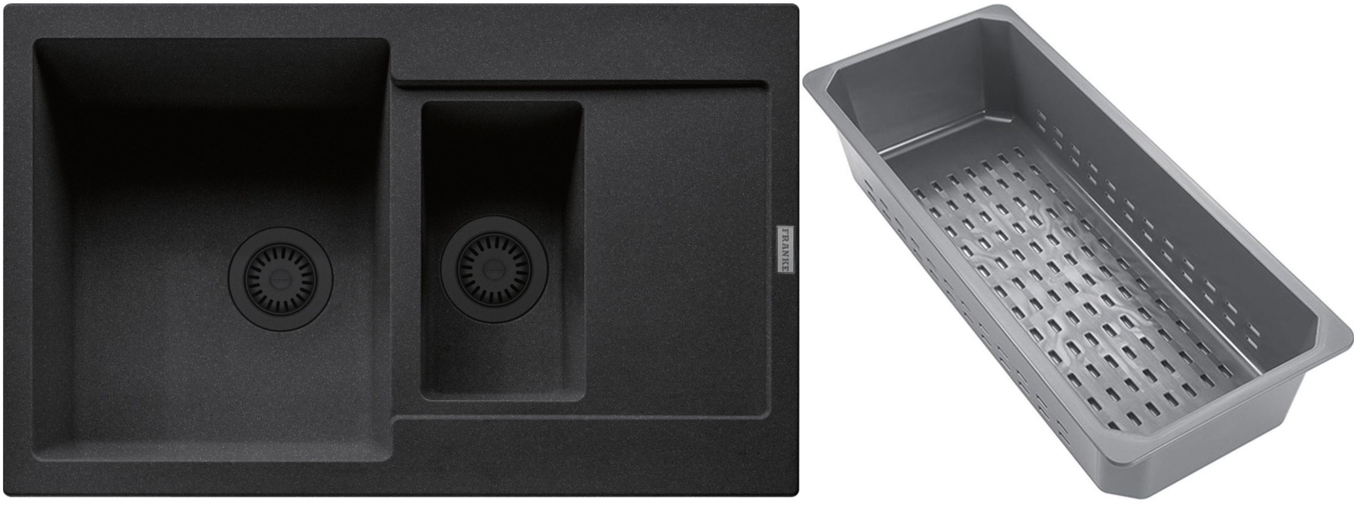 Franke Maris lavello in granito con inserto gocciolatoio 78x50 cm grigio/grafite/inox 114.0743.094