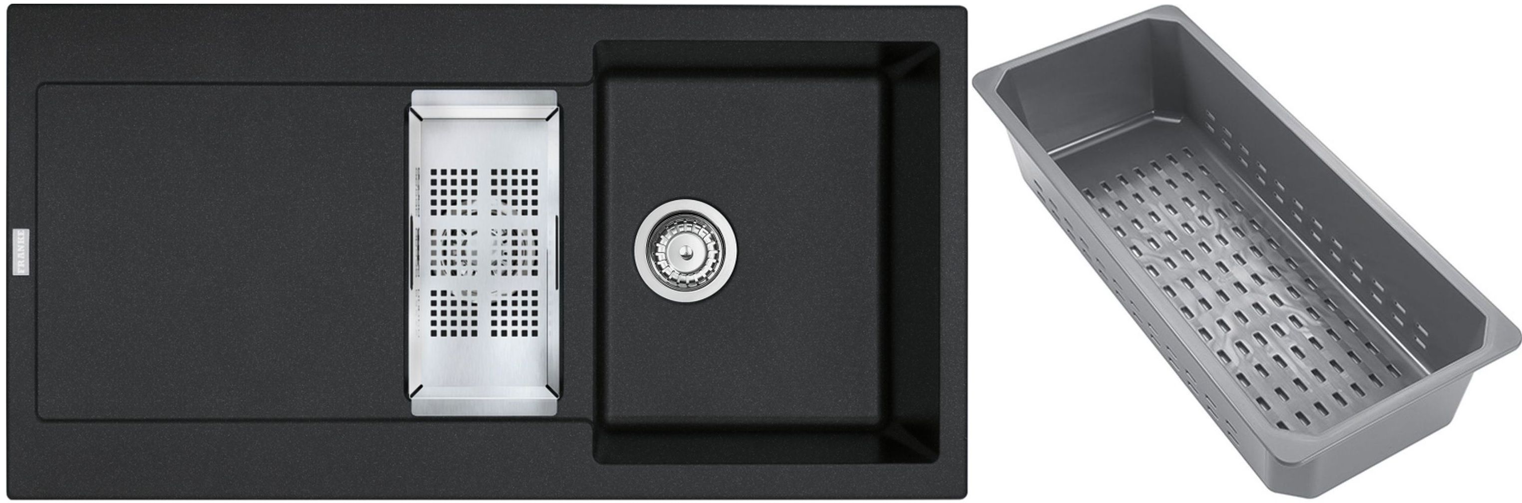 Franke Maris lavello in granito con inserto gocciolatoio 97x50 cm grigio/grafite/inox 114.0743.076