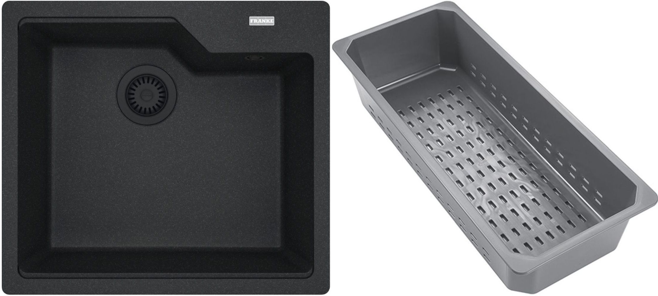 Franke Urban lavello in granito con inserto gocciolatoio 56x50 cm grigio/grafite/inox 114.0743.096