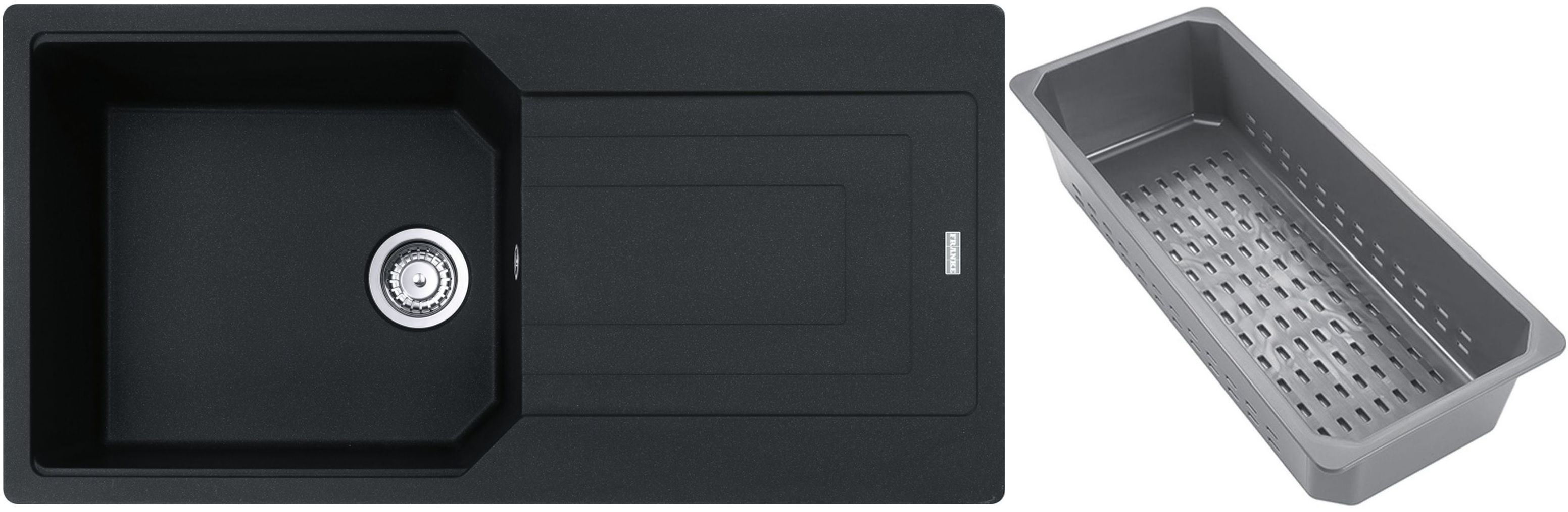 Franke Urban lavello in granito con inserto gocciolatoio 100x50 cm grigio/grafite/inox 114.0743.079