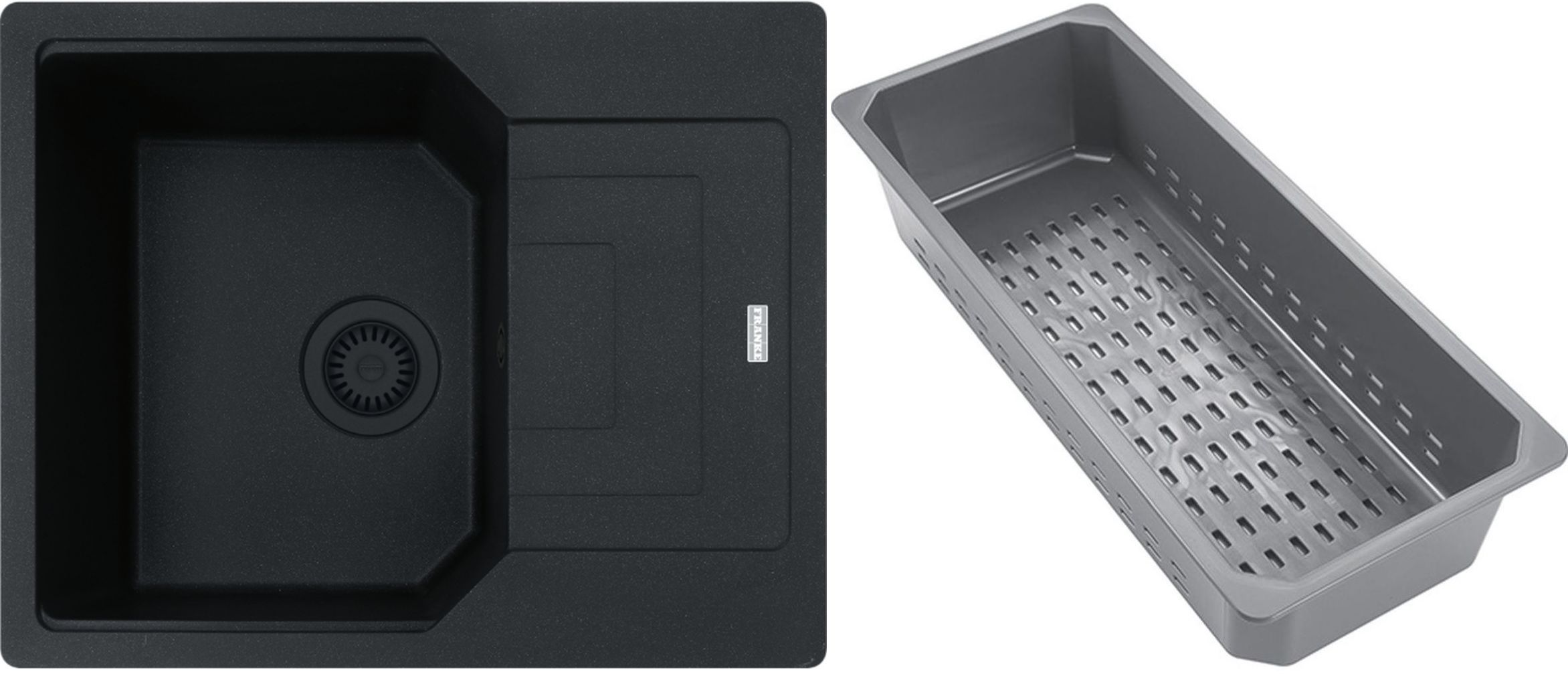 Franke Urban lavello in granito con inserto gocciolatoio 62x50 cm grigio/grafite/inox 114.0743.097