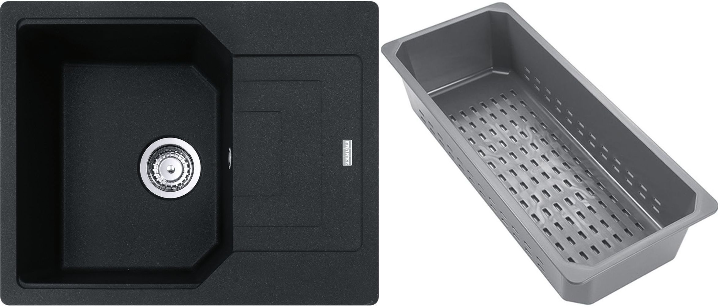 Franke Urban lavello in granito con inserto gocciolatoio 62x50 cm grigio/grafite/inox 114.0741.985