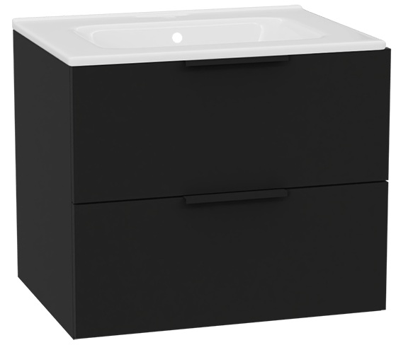 Set corpo dell'armadietto Excellent Tuto 2.0 MLEX.2172.600.BKBL, lavabo Excellent Pik CEEX.6517.600.WH, MLEX.2151.600.02.BK